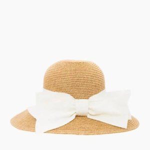 Packable Wide Bow Sunhat - cream bow